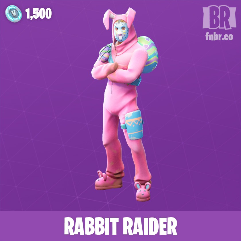el skin conejo asaltante o rabbit raider es del tipo epica y es para avatares masculinos de tematica de pascuas gracioso vistoso llamativo y a su vez - fortnite conejo